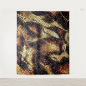 黄色と茶色の染みを持つ爬虫類の革？ タペストリー (正面)