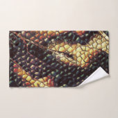 黄色と茶色の染みを持つ爬虫類の革？ バスタオルセット (ハンドタオル)