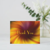 黄色と茶色の渦巻き抽象アートのありがとうカード ポストカード (スタンド正面)