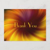 黄色と茶色の渦巻き抽象アート ありがとう ポストカード (正面)