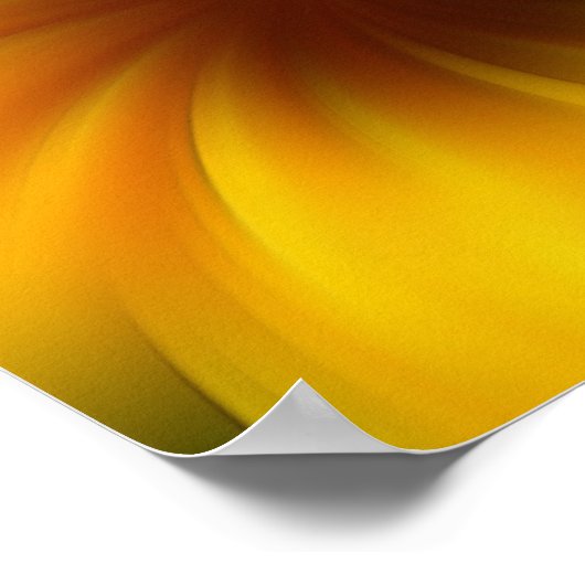 黄色と茶色の渦巻き抽象芸術アート ポスター (角)