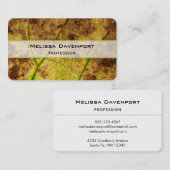 黄色と茶色の秋のマクロリーフ 名刺 (正面/裏面)