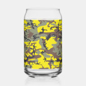 黄色と茶色の迷彩自分の名前をパーソナライズ ガラス缶 (裏面)