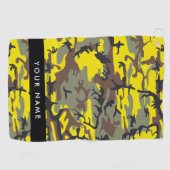 黄色と茶色の迷彩自分の名前をパーソナライズ ゴルフタオル (横)