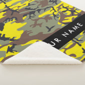 黄色と茶色の迷彩自分の名前をパーソナライズ シェルパブランケット (3/4)