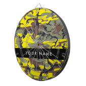 黄色と茶色の迷彩自分の名前をパーソナライズ ダーツボード (正面右)