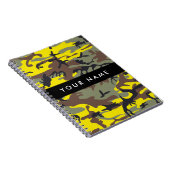 黄色と茶色の迷彩自分の名前をパーソナライズ ノートブック (右側)