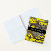 黄色と茶色の迷彩自分の名前をパーソナライズ ノートブック (内部)