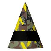 黄色と茶色の迷彩自分の名前をパーソナライズ パーティーハット (裏面)