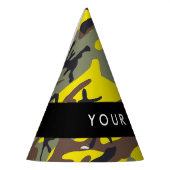 黄色と茶色の迷彩自分の名前をパーソナライズ パーティーハット (左)