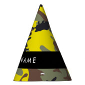 黄色と茶色の迷彩自分の名前をパーソナライズ パーティーハット (右)