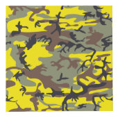 黄色と茶色の迷彩自分の名前をパーソナライズ フォトキューブ (正面)