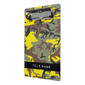 黄色と茶色の迷彩自分の名前をパーソナライズ ミニクリップボード (アングル2)