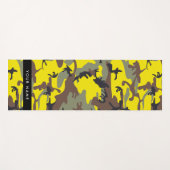 黄色と茶色の迷彩自分の名前をパーソナライズ ヨガマット (正面(横))