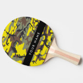 黄色と茶色の迷彩自分の名前をパーソナライズ 卓球ラケット (横)