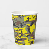 黄色と茶色の迷彩自分の名前をパーソナライズ 紙コップ (裏面)
