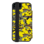 黄色と茶色の迷彩自分の名前をパーソナライズ INCIPIO iPhoneウォレットケース (フォリオ裏面)