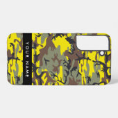 黄色と茶色の迷彩自分の名前をパーソナライズ SAMSUNG GALAXYケース (裏面横)