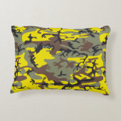 黄色と茶色の迷彩、軍隊、陸軍 アクセントクッション (裏面)
