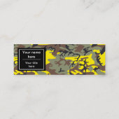 黄色と茶色の迷彩、軍隊、陸軍 スキニー名刺 (裏面)