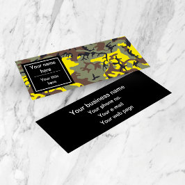 黄色と茶色の迷彩、軍隊、陸軍 スキニー名刺