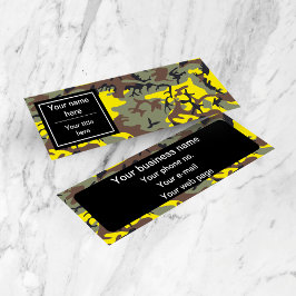 黄色と茶色の迷彩、軍隊、陸軍 スキニー名刺