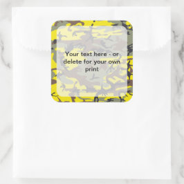 黄色と茶色の迷彩、軍隊、陸軍 スクエアシール