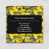 黄色と茶色の迷彩、軍隊、陸軍 スクエア名刺 (正面)
