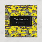 黄色と茶色の迷彩、軍隊、陸軍 スクエア名刺 (裏面)