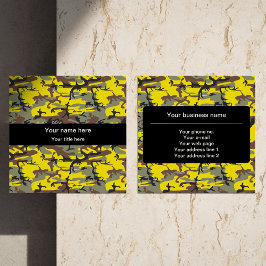 黄色と茶色の迷彩、軍隊、陸軍 スクエア名刺