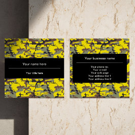 黄色と茶色の迷彩、軍隊、陸軍 スクエア名刺