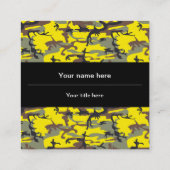 黄色と茶色の迷彩、軍隊、陸軍 スクエア名刺 (裏面)