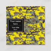 黄色と茶色の迷彩、軍隊、陸軍 スクエア名刺 (裏面)