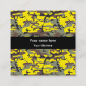 黄色と茶色の迷彩、軍隊、陸軍 スクエア名刺 (裏面)