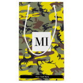 黄色と茶色の迷彩、軍隊、陸軍 スモールペーパーバッグ (裏面)