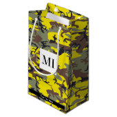 黄色と茶色の迷彩、軍隊、陸軍 スモールペーパーバッグ (正面アングル)