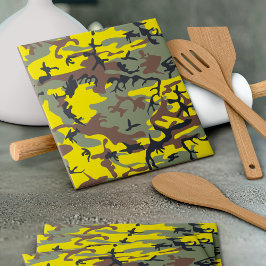 黄色と茶色の迷彩、軍隊、陸軍 タイル