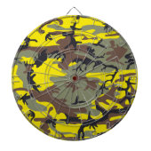 黄色と茶色の迷彩、軍隊、陸軍 ダーツボード (正面)