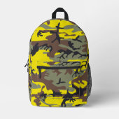 黄色と茶色の迷彩、軍隊、陸軍 プリントバックパック (正面)