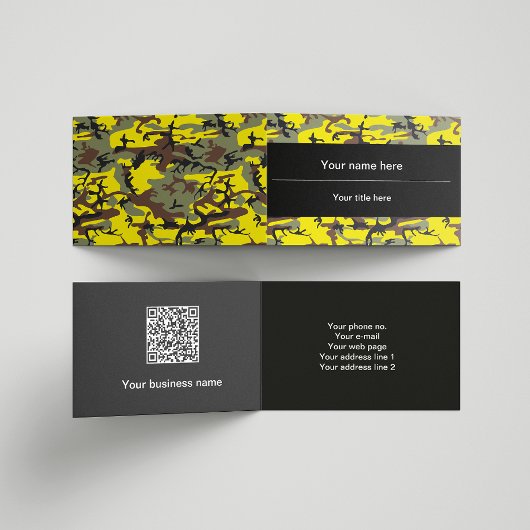 黄色と茶色の迷彩、軍隊、陸軍 名刺