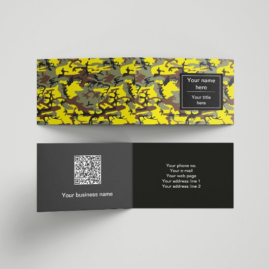 黄色と茶色の迷彩、軍隊、陸軍 名刺