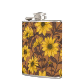 黄色と茶色の野生のヒマワリ フラスク (左)