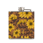 黄色と茶色の野生のヒマワリ フラスク (裏面)