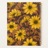 黄色と茶色の野生のヒマワリ プランナー手帳 (裏面)