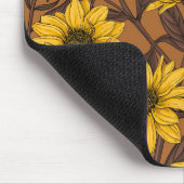 黄色と茶色の野生のヒマワリ マウスパッド (コーナー)