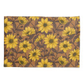 黄色と茶色の野生のヒマワリ 枕カバー (裏面-左)