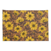黄色と茶色の野生のヒマワリ 枕カバー (裏面-右)