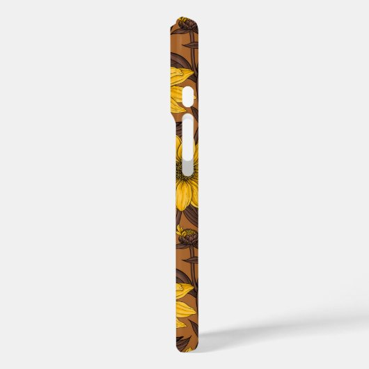 黄色と茶色の野生のヒマワリ Case-Mate iPhoneケース (裏面 / 左)