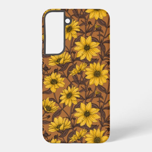 黄色と茶色の野生のヒマワリ SAMSUNG GALAXYケース (裏面)