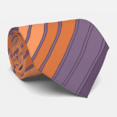 黄色と薄紫ストライプの模様 ネクタイ (ロール)
